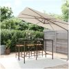 Barbord med glasskiva brun konstrotting vidaXL 180 x 70 x 110 cm – miniatyr 1