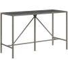 Barbord med glasskiva grå konstrotting vidaXL 180 x 70 x 110 cm – miniatyr 2