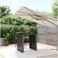 Barbord med glasskiva svart konstrotting vidaXL