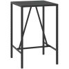 Barbord med glasskiva svart konstrotting vidaXL 70 x 70 x 110 cm – miniatyr 2