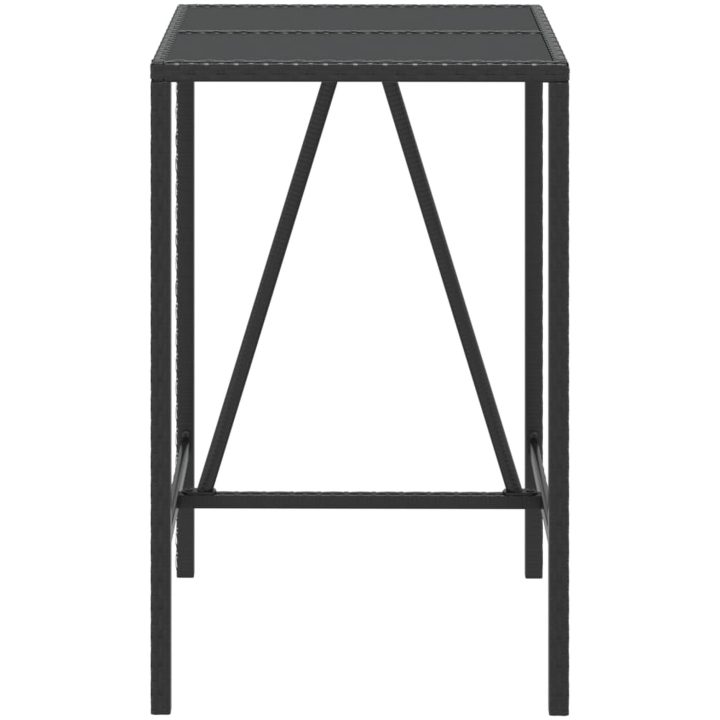 Barbord med glasskiva svart konstrotting vidaXL 70 x 70 x 110 cm – bild 3
