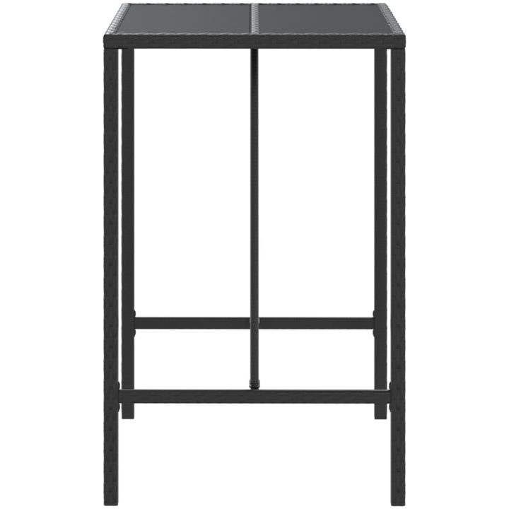 Barbord med glasskiva svart konstrotting vidaXL 70 x 70 x 110 cm – bild 4