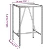 Barbord med glasskiva svart konstrotting vidaXL 70 x 70 x 110 cm – miniatyr 6