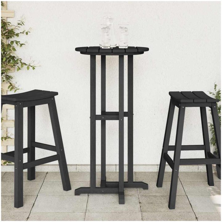 Barbord Svart 55x55x107 cm HDPE vidaXL 55 x 55 x 107.5 cm – bild 4