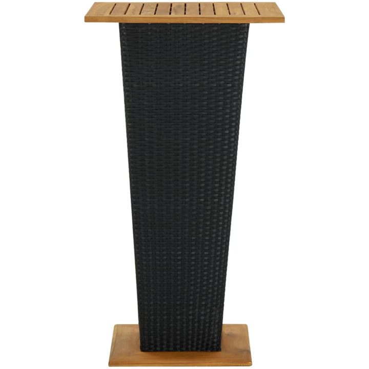 Barbord svart konstrotting och massivt akaciaträ vidaXL 60 x 60 x 110 cm – bild 2