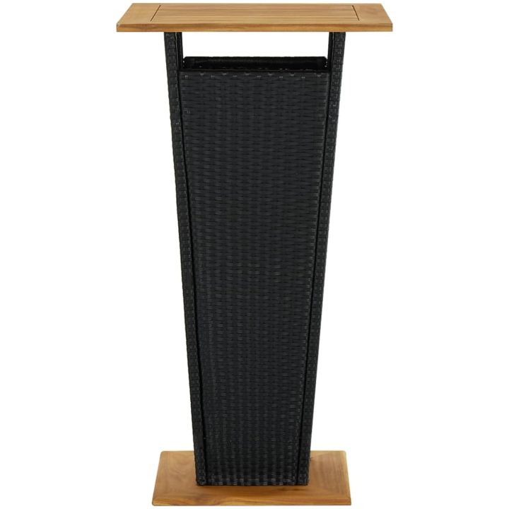 Barbord svart konstrotting och massivt akaciaträ vidaXL 60 x 60 x 110 cm – bild 3
