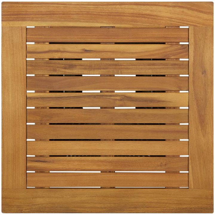 Barbord svart konstrotting och massivt akaciaträ vidaXL 60 x 60 x 110 cm – bild 4