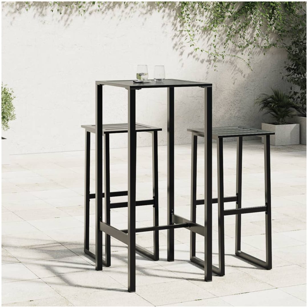 Barbord svart pulverlackerat stål vidaXL 50 x 50 x 110 cm – bild 3