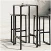 Barbord svart pulverlackerat stål vidaXL 50 x 50 x 110 cm – miniatyr 1