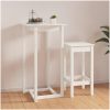 Barbord vit massiv furu vidaXL 60 x 60 x 110 cm – miniatyr 1