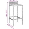Bargrupp för trädgård 11 delar grå konstrotting & akacia vidaXL 180 cm table length – miniatyr 7