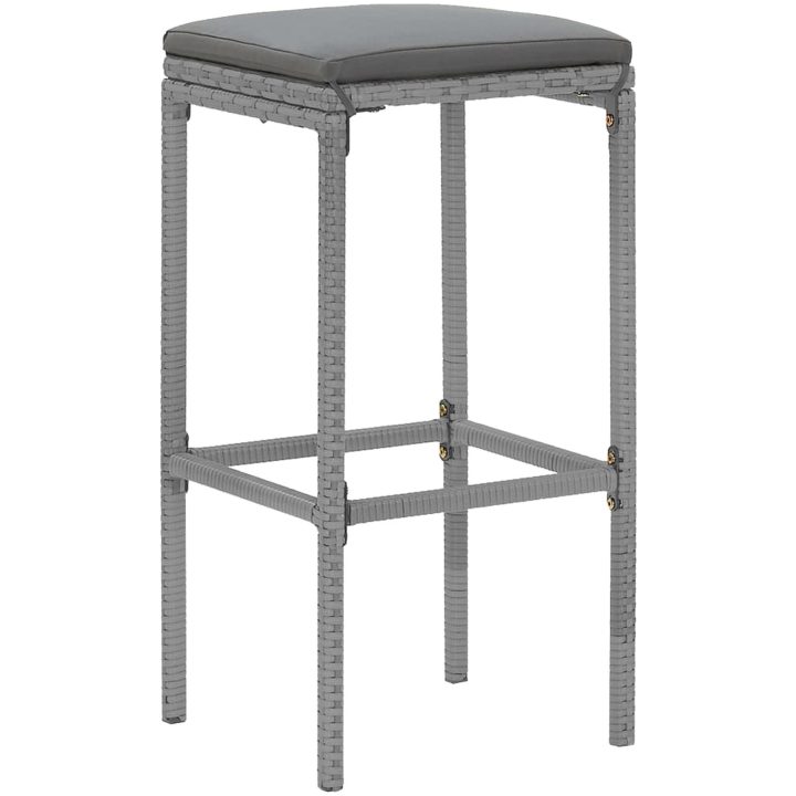 Bargrupp för trädgård 11 delar med dynor grå konstrottning vidaXL 180 cm table length – bild 5