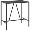 Bargrupp för trädgård 7 delar svart konstrotting & akacia vidaXL 110 cm table length – miniatyr 5