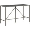 Bargrupp för trädgård 9 delar grå konstrotting & akacia vidaXL 180 cm table length – miniatyr 5