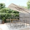 Bargrupp för trädgård 9 delar grå konstrotting & akacia vidaXL 180 cm table length – miniatyr 1