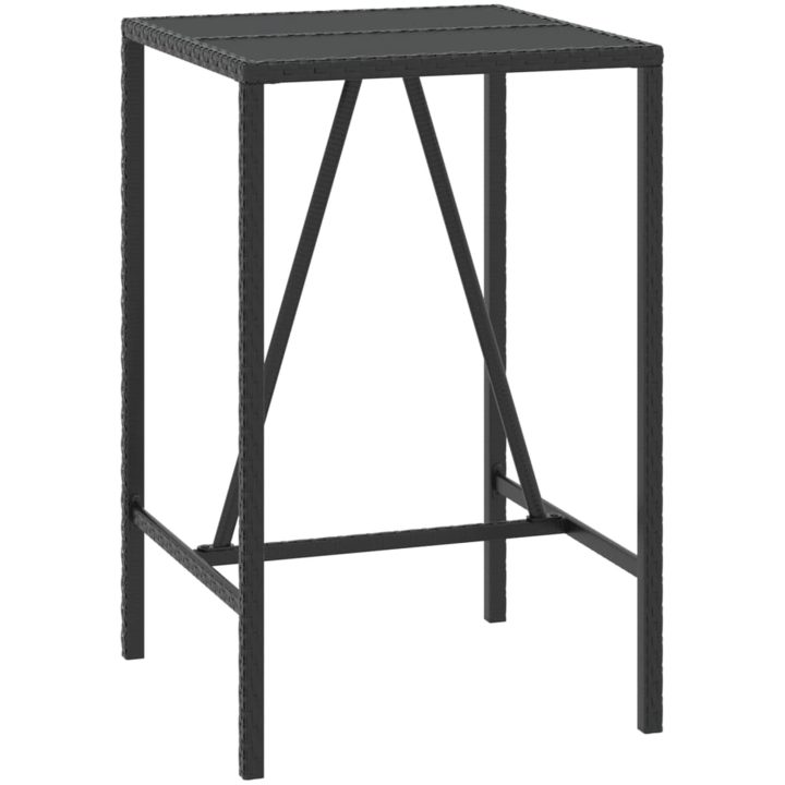 Bargrupp för trädgården 3 delar med dynor konstrotting svart vidaXL 70 cm table length – bild 6