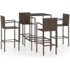 Bargrupp för trädgården 5 delar konstrotting brun vidaXL 70 cm table length – miniatyr 2