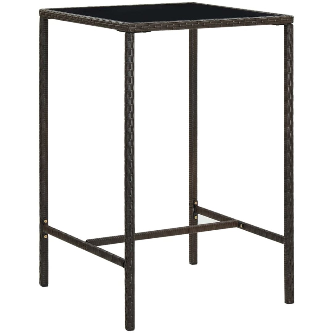 Bargrupp för trädgården 5 delar konstrotting brun vidaXL 70 cm table length – bild 3