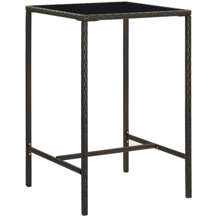 Bargrupp för trädgården 5 delar konstrotting brun vidaXL 70 cm table length – bild 3