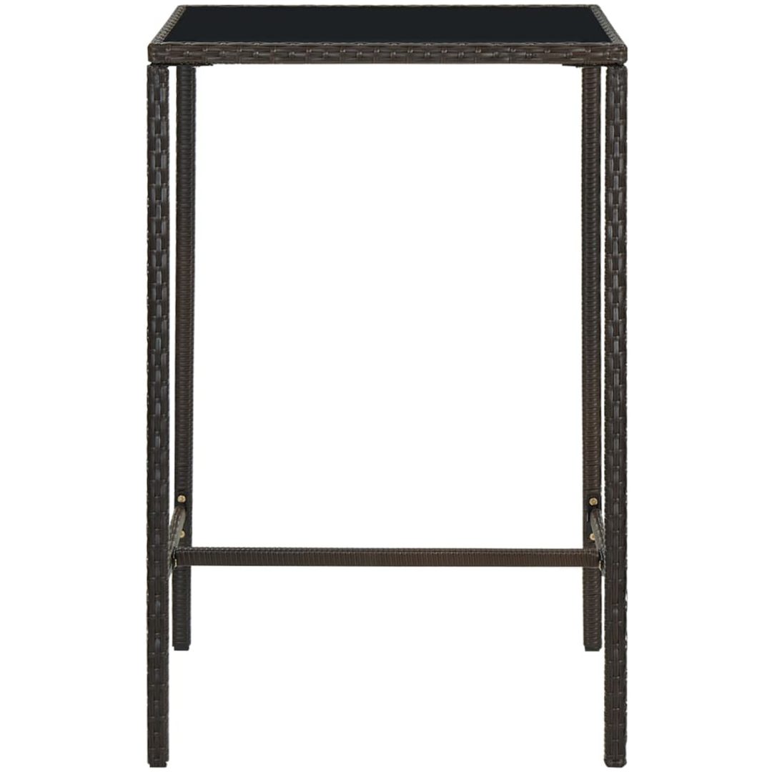 Bargrupp för trädgården 5 delar konstrotting brun vidaXL 70 cm table length – bild 4