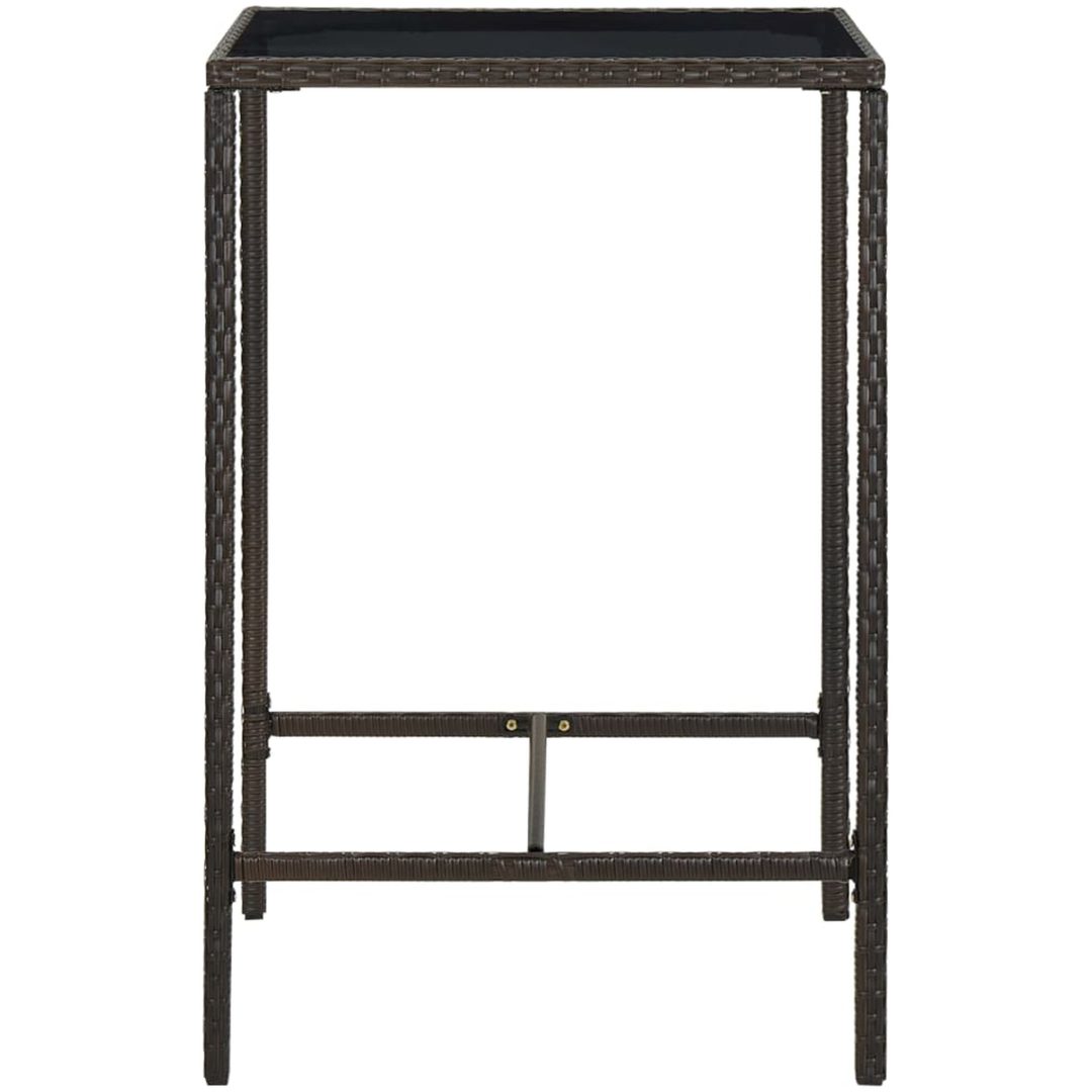 Bargrupp för trädgården 5 delar konstrotting brun vidaXL 70 cm table length – bild 5