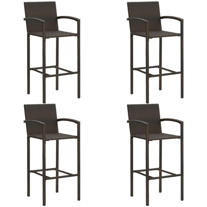 Bargrupp för trädgården 5 delar konstrotting brun vidaXL 70 cm table length – bild 6