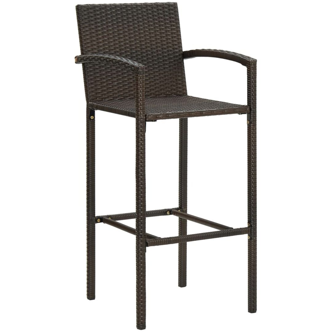 Bargrupp för trädgården 5 delar konstrotting brun vidaXL 70 cm table length – bild 7