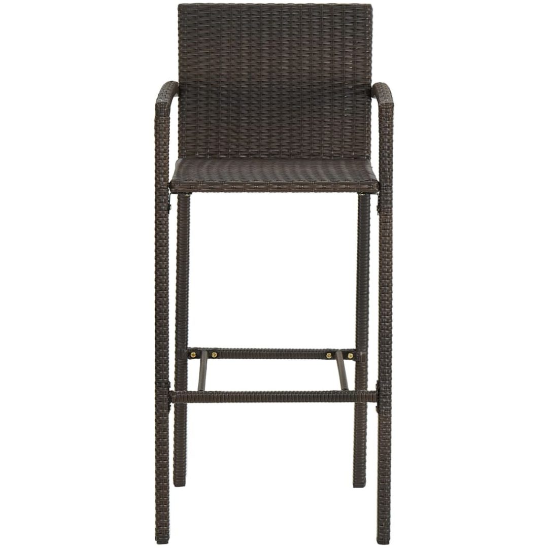 Bargrupp för trädgården 5 delar konstrotting brun vidaXL 70 cm table length – bild 8