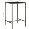 Bargrupp för trädgården 5 delar konstrotting grå vidaXL 70 cm table length – miniatyr 11