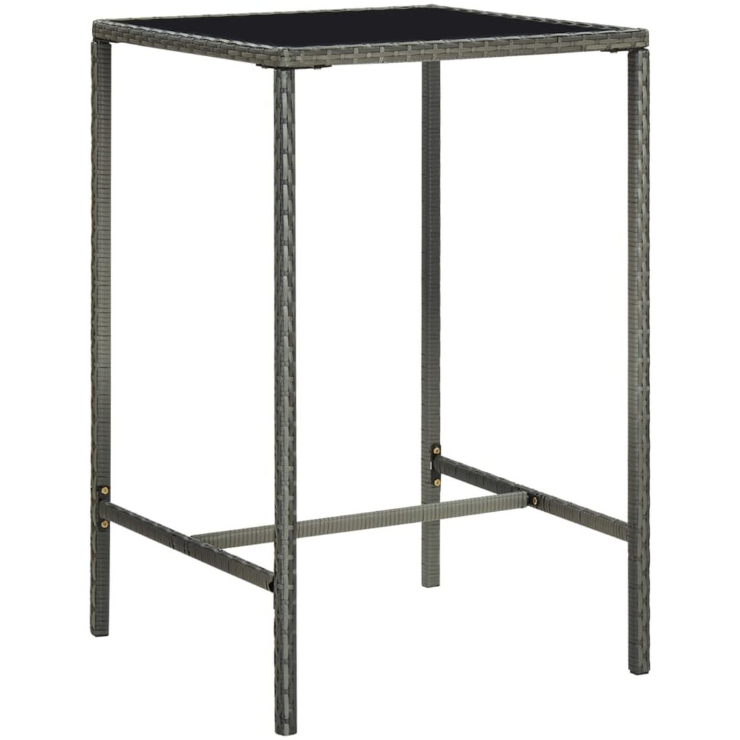 Bargrupp för trädgården 5 delar konstrotting grå vidaXL 70 cm table length – bild 3