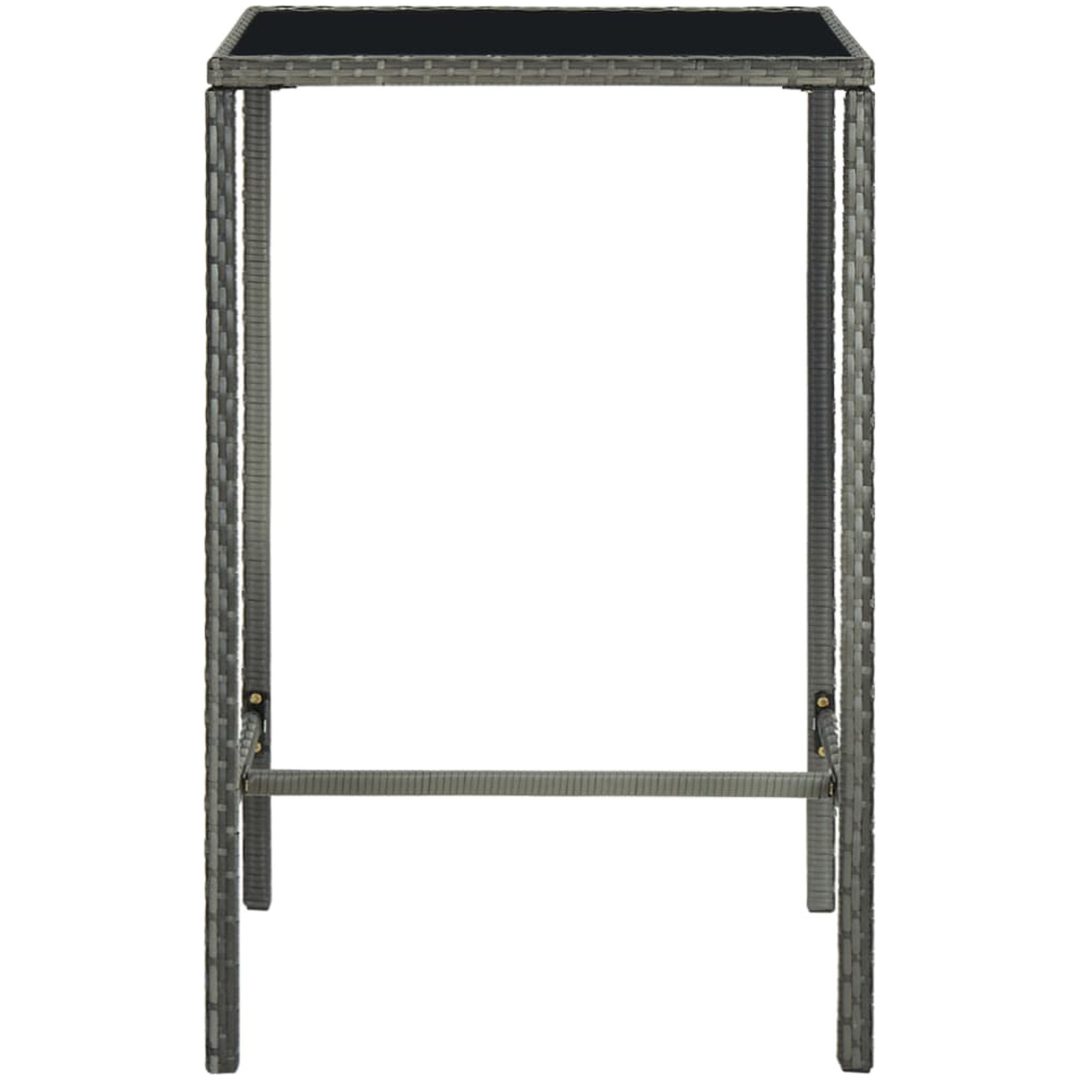 Bargrupp för trädgården 5 delar konstrotting grå vidaXL 70 cm table length – bild 4