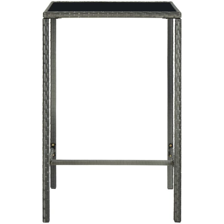 Bargrupp för trädgården 5 delar konstrotting grå vidaXL 70 cm table length – bild 4