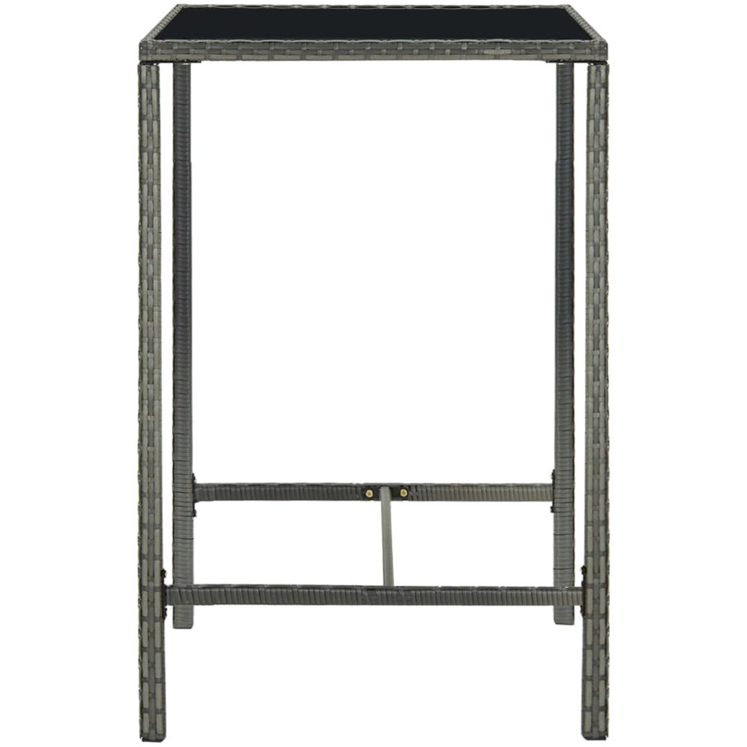 Bargrupp för trädgården 5 delar konstrotting grå vidaXL 70 cm table length – bild 5