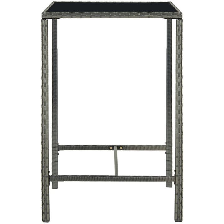 Bargrupp för trädgården 5 delar konstrotting grå vidaXL 70 cm table length – bild 5