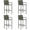 Bargrupp för trädgården 5 delar konstrotting grå vidaXL 70 cm table length – miniatyr 6