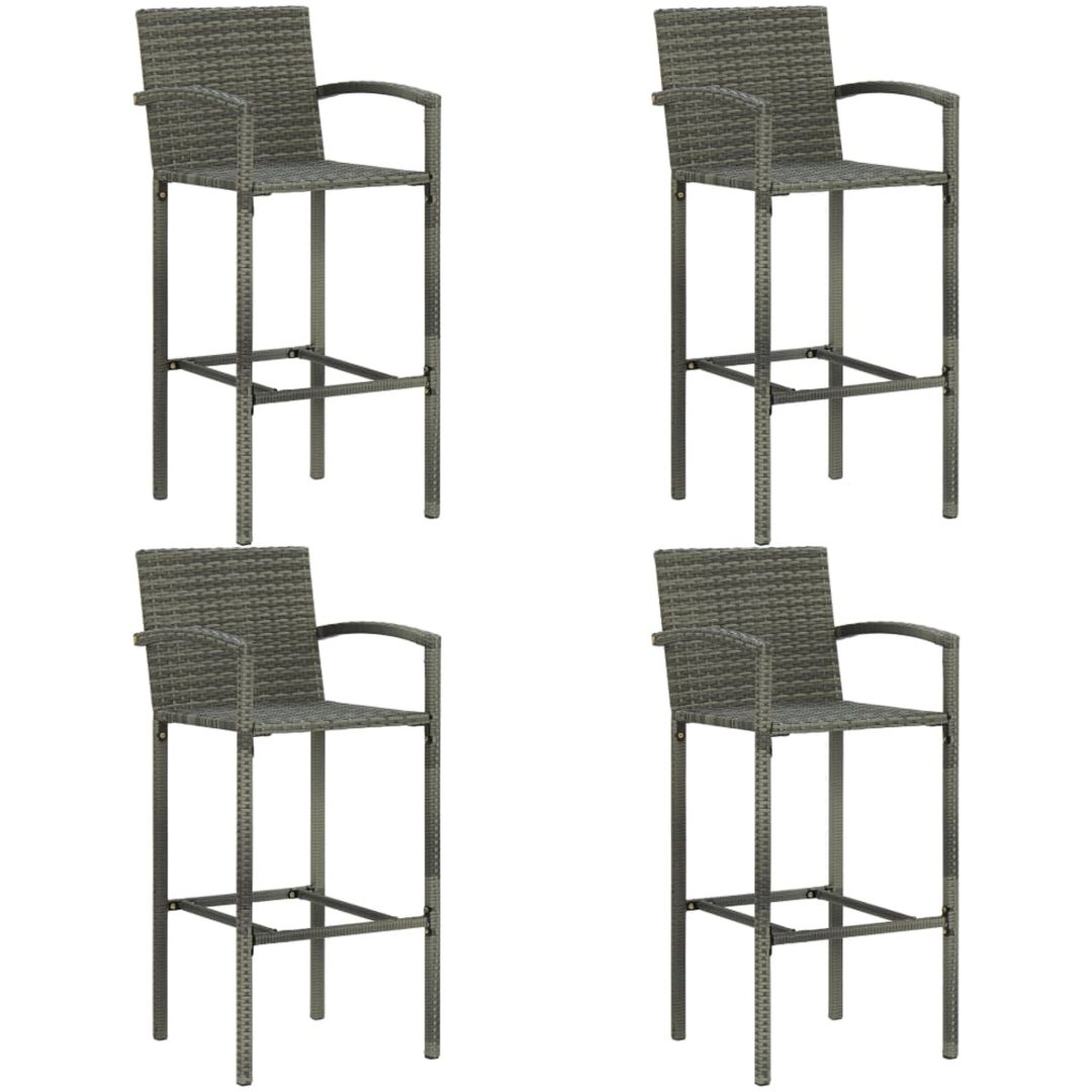 Bargrupp för trädgården 5 delar konstrotting grå vidaXL 70 cm table length – bild 6