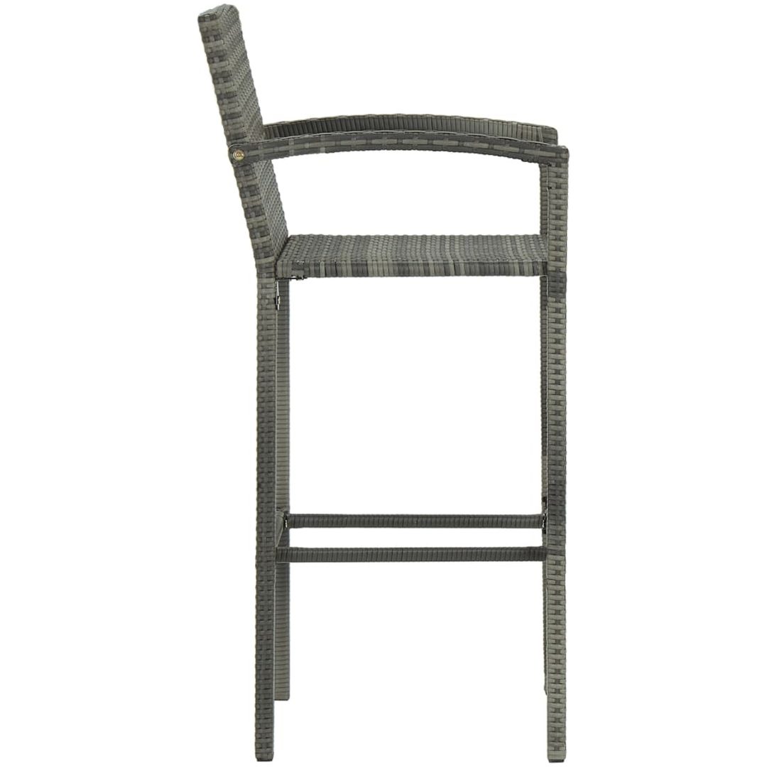 Bargrupp för trädgården 5 delar konstrotting grå vidaXL 70 cm table length – bild 9