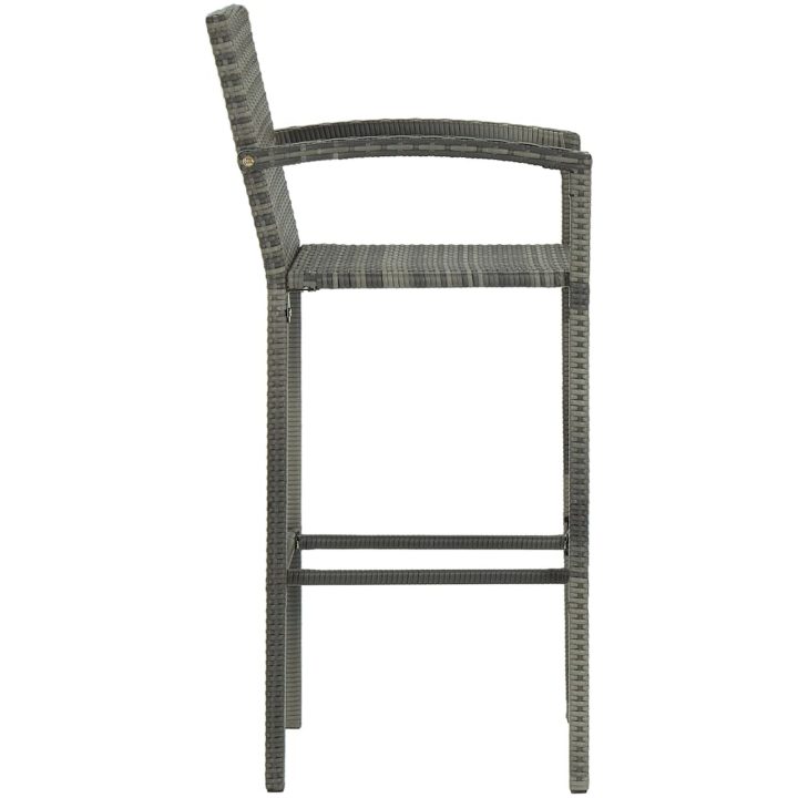 Bargrupp för trädgården 5 delar konstrotting grå vidaXL 70 cm table length – bild 9