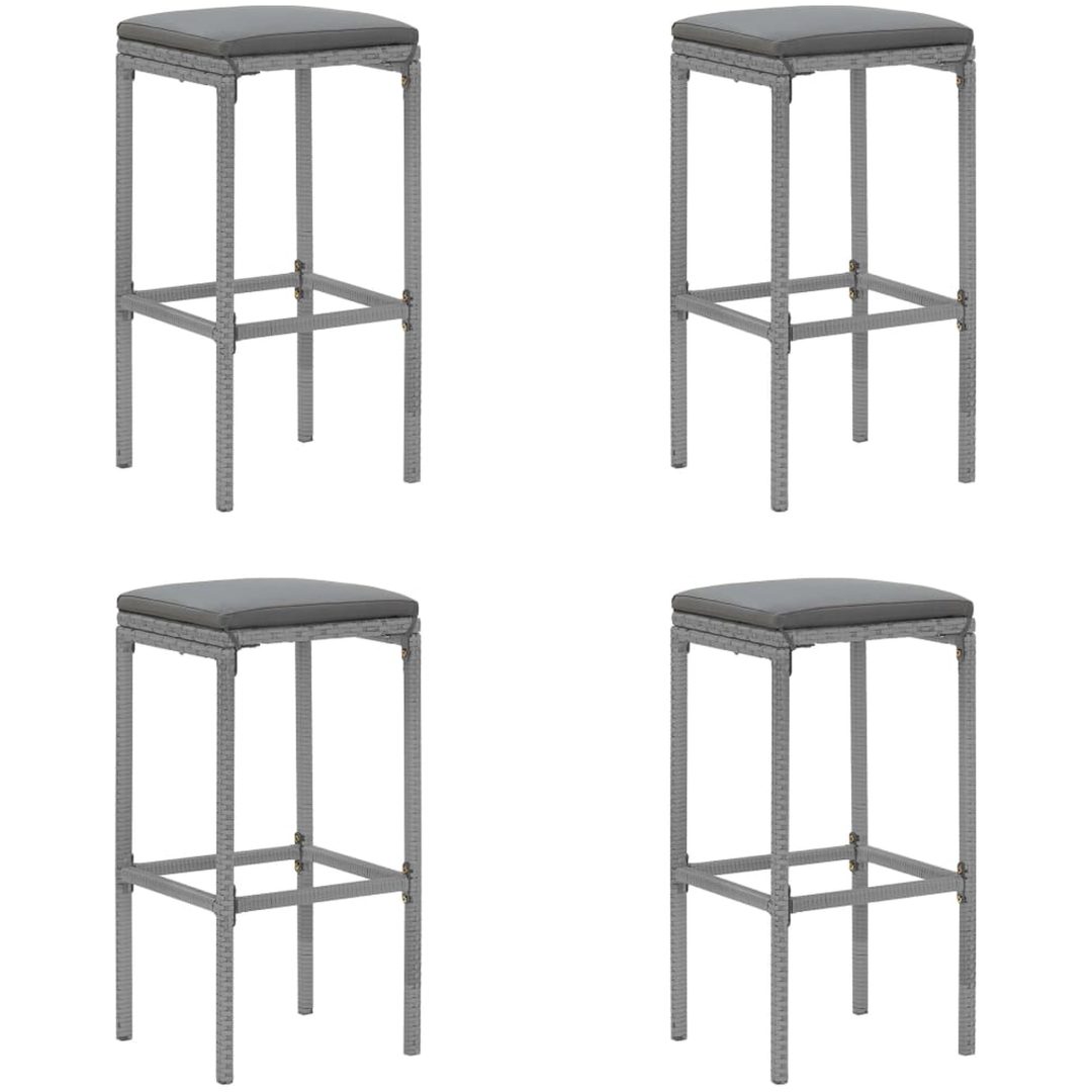 Bargrupp för trädgården 5 delar med dynor grå konstrotting vidaXL 110 cm table length – bild 4
