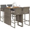 Bargrupp för trädgården 5 delar med dynor grå vidaXL 105 cm – miniatyr 1
