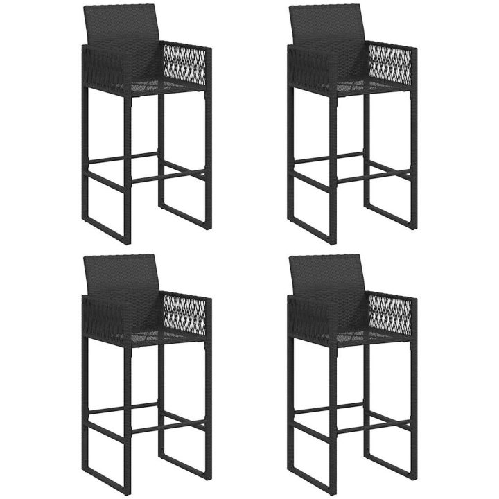 Bargrupp för trädgården 5 delar utan dynor svart vidaXL 105 cm – bild 4