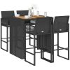 Bargrupp för trädgården 5 delar utan dynor svart vidaXL 105 cm – miniatyr 1