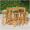 Bargrupp för trädgården 7 delar massivt akaciaträ vidaXL 120 cm table length – miniatyr 1