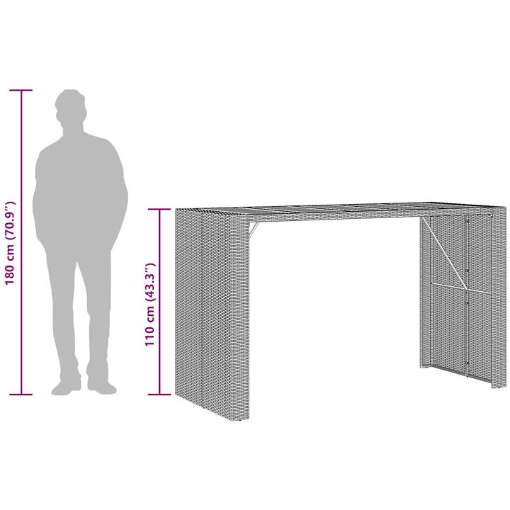 Bargrupp för trädgården 7 delar med dynor grå vidaXL 185 cm – bild 9