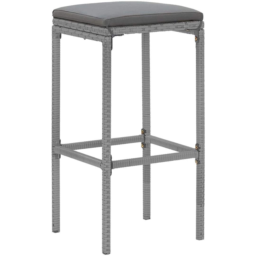 Bargrupp för trädgården 7 delar med dynor konstrotting grå vidaXL 110 cm table length – bild 5