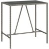 Bargrupp för trädgården 7 delar med dynor konstrotting grå vidaXL 110 cm table length – miniatyr 6