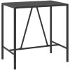 Bargrupp för trädgården 7 delar med dynor konstrotting svart vidaXL 110 cm table length – miniatyr 6