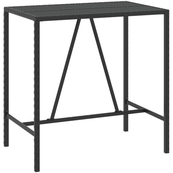 Bargrupp för trädgården 7 delar med dynor konstrotting svart vidaXL 110 cm table length – bild 6
