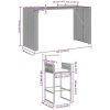 Bargrupp för trädgården 7 delar med dynor svart vidaXL 185 cm – miniatyr 8