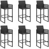 Bargrupp för trädgården 7 delar utan dynor svart vidaXL 185 cm – miniatyr 5